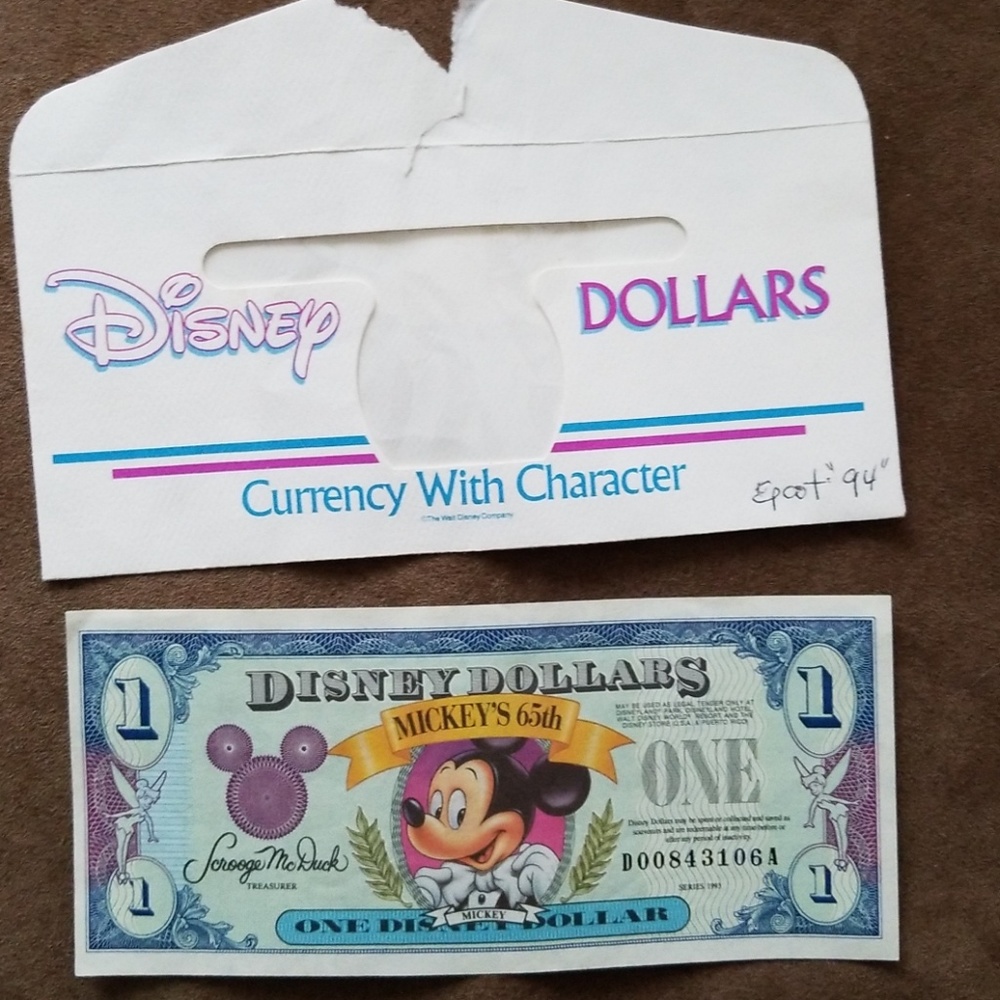 Disney dollars mikey's 65th